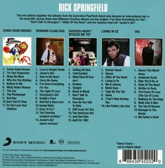 Original Album Classics - CD Audio di Rick Springfield - 2