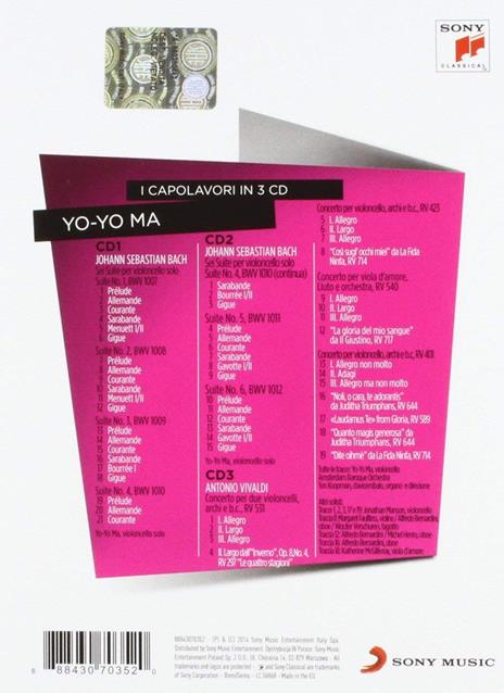 I Capolavori in 3 cd - CD Audio di Yo-Yo Ma - 2