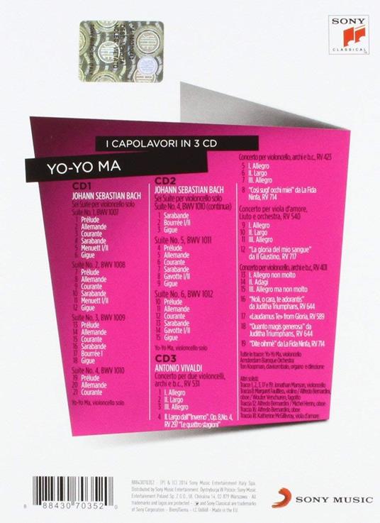I Capolavori in 3 cd - CD Audio di Yo-Yo Ma - 2