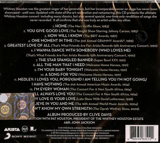 Live. Her Greatest Performances - CD Audio di Whitney Houston - 2