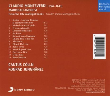 Madrigali amorosi (Limited Edition) - CD Audio di Claudio Monteverdi,Konrad Junghänel,Cantus Cölln - 2