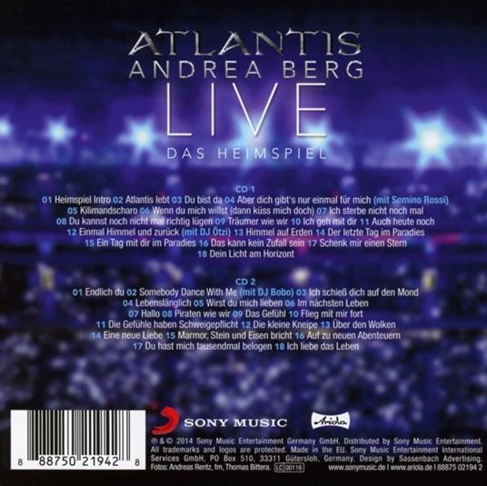 Atlantis - Live Das - CD Audio di Andrea Berg - 2