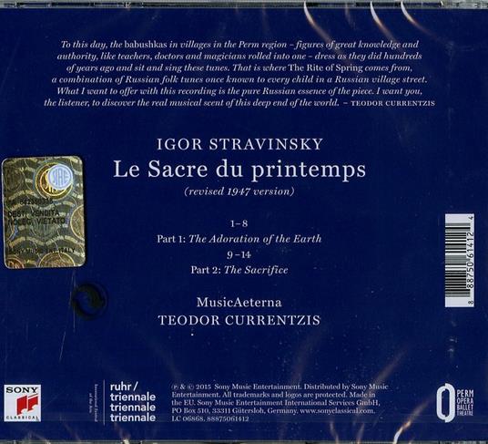 La sagra della primavera (Le Sacre du Printemps) - CD Audio di Igor Stravinsky,Musica Aeterna,Teodor Currentzis - 2