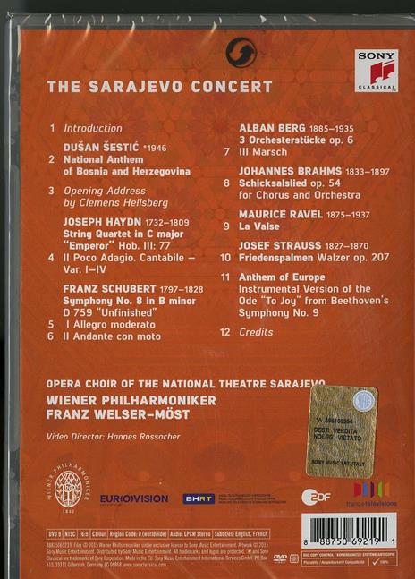The Sarajevo Concert (DVD) - DVD di Alban Berg,Johannes Brahms,Maurice Ravel,Franz Schubert - 2