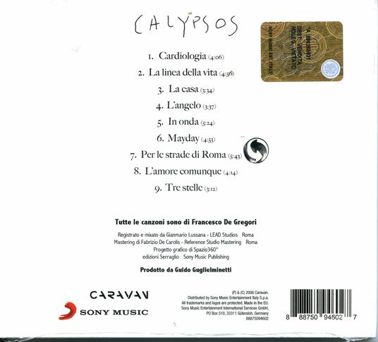 Calypsos (Digipack) - CD Audio di Francesco De Gregori - 2