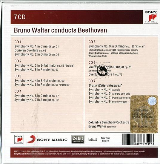Bruno Walter dirige Beethoven - CD Audio di Ludwig van Beethoven,Bruno Walter - 2
