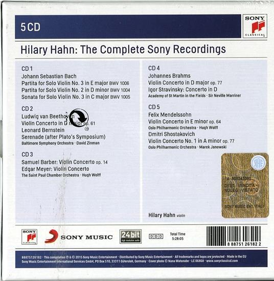 The Complete Sony Recordings - CD Audio di Hilary Hahn - 2