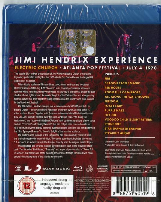 Jimi Hendrix. Electric Church (Blu-ray) - Blu-ray di Jimi Hendrix - 2