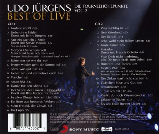 Best of Live - Die - CD Audio di Udo Jürgens - 3