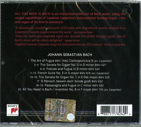 All You Need Is Bach - CD Audio di Cameron Carpenter - 2