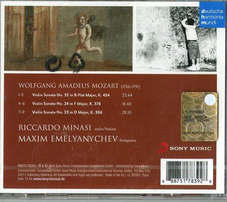 Sonate per violino e pianoforte - CD Audio di Wolfgang Amadeus Mozart,Riccardo Minasi,Maxim Emelyanychev - 2