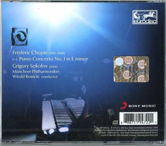 Concerto n.1 per pianoforte e orchestra - CD Audio di Frederic Chopin,Münchner Philharmoniker,Witold Rowicki,Grigory Sokolov - 2
