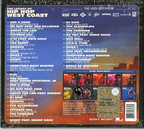 The Legacy of Hip Hop West Coast - CD Audio - 2