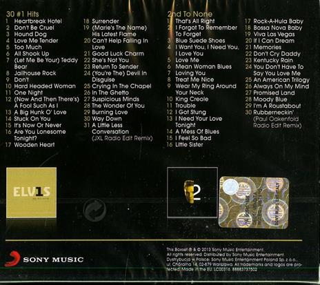 30 #1 Hits - 2nd to None - CD Audio di Elvis Presley - 2