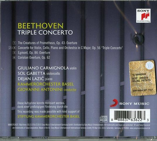 Concerto triplo - CD Audio di Ludwig van Beethoven,Sol Gabetta - 2