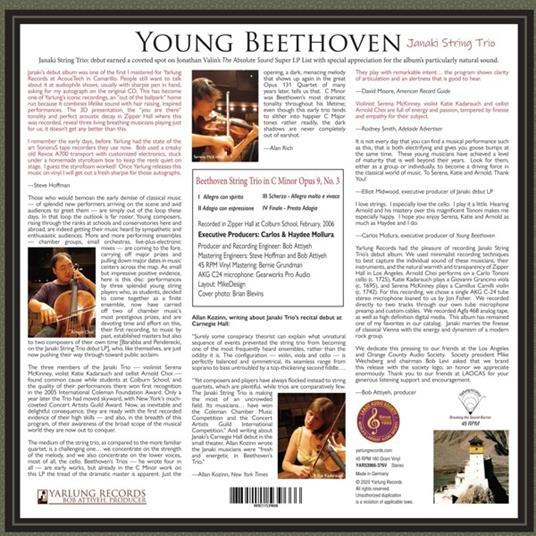 Young Beethoven - Streichtrio In C-Moll - Vinile LP di Janaki String Trio - 2