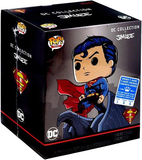 Set Figura Pop & Tee Dc Comics Jim Lee Superman Tg. L Esclusiva Funko