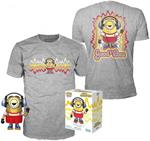 Set Figura Pop & Tee Minions Roller Skating Stuart Metallic Esclusiva Funko
