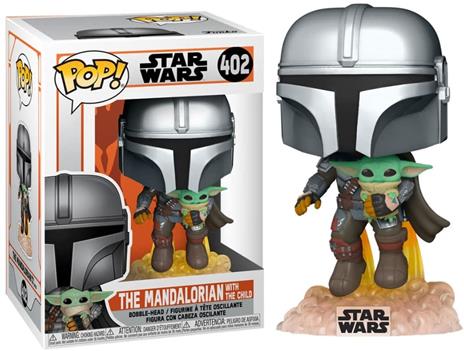 Funko POP Star Wars: The Mandalorian-Mando Flying w/Jet Pack Figura da Collezione, Multicolore, 50959