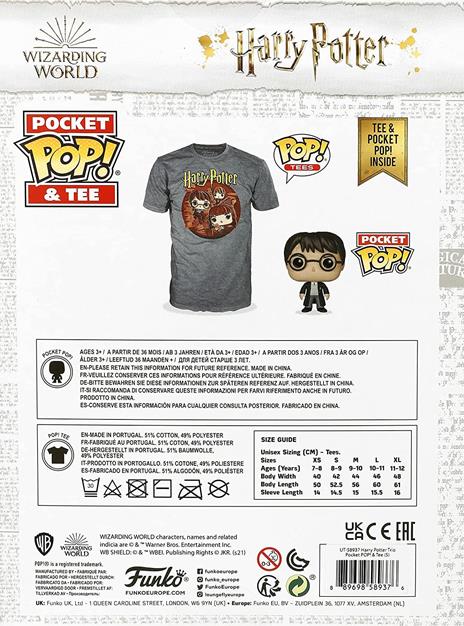 FUNKO TEE+POP POCKET Harry Potter Trio S - 4