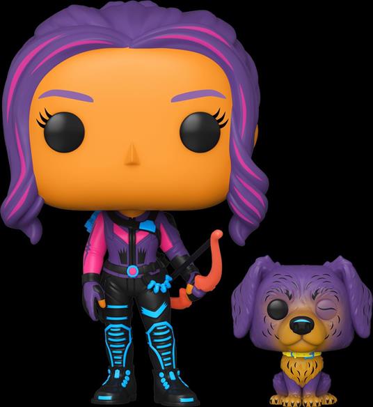 Pop! Vinyl Kate Bishop With Lucky The Pizza Dog (Black Light) - Marvel Funko 62745 - 2