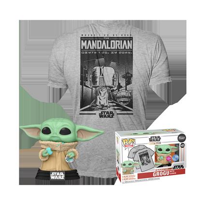 Star Wars: Funko Mini Pop! & Tee - The Mandalorian - Grogu With Cookie Tg. S