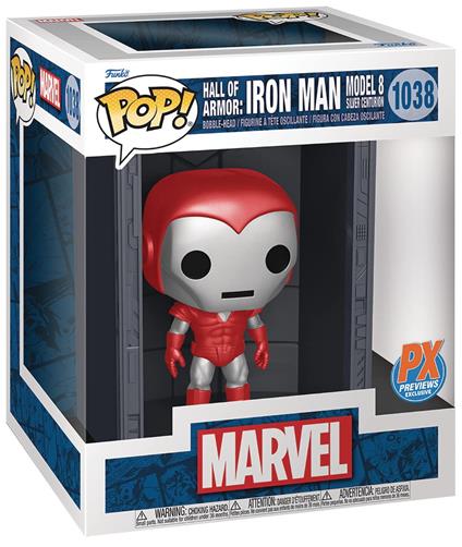 Marvel Pop! Deluxe Vinile Figura Hall Of Armor Iron Man Model 8 Silver Centurion Px Esclusiva 9 Cm Funko