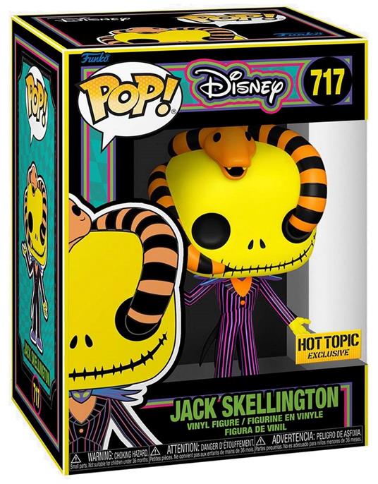 The Nightmare Before Christmas POP! Blacklight Vinyl Figure Jack with Snake (Black Light) 9 cm