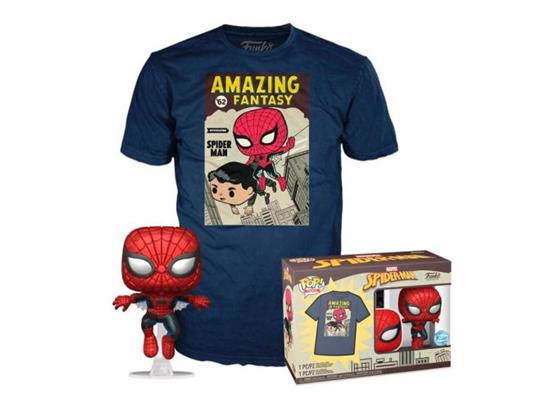 Set Figura Pop & Tee Marvel Spiderman Comic Cover Funko Taglia L