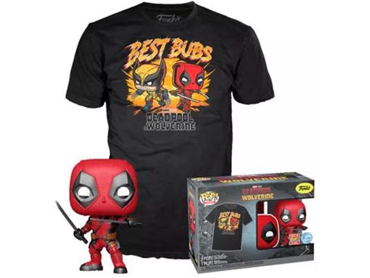 Set Figura Pop & Tee Marvel Deadpool & Wolverine Funko Taglia Xl