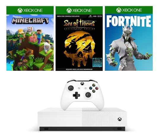 Microsoft Xbox One S + Minecraft + Sea of Thieves + Fortnite Battle Royale Bianco 1000 GB Wi-Fi