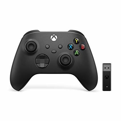 Microsoft Xbox Wireless Controller + Wireless Adapter for Windows 10 Nero Gamepad PC, Xbox One, Xbox One S, Xbox One X, Xbox Series S, Xbox Series X