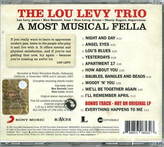 A Most Musical Fella - CD Audio di Lou Levy - 2