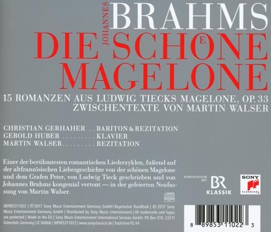 Die Schoene Magelone - CD Audio di Johannes Brahms - 2