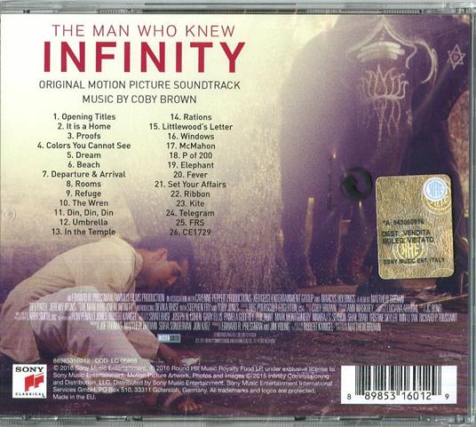 The Man Who Knew Infinity (Colonna sonora) - CD Audio - 2
