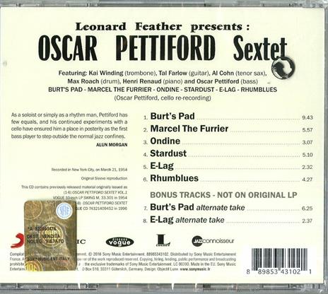 Oscar Pettiford Sextet (Jazz Connoisseur Collection) - CD Audio di Oscar Pettiford - 2