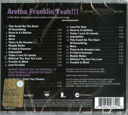 Yeah!!! (Jazz Connoisseur Collection) - CD Audio di Aretha Franklin - 2