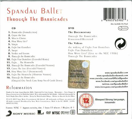 Through the Barricades (Anniversary Deluxe Edition - Remastered) - CD Audio + DVD di Spandau Ballet - 2
