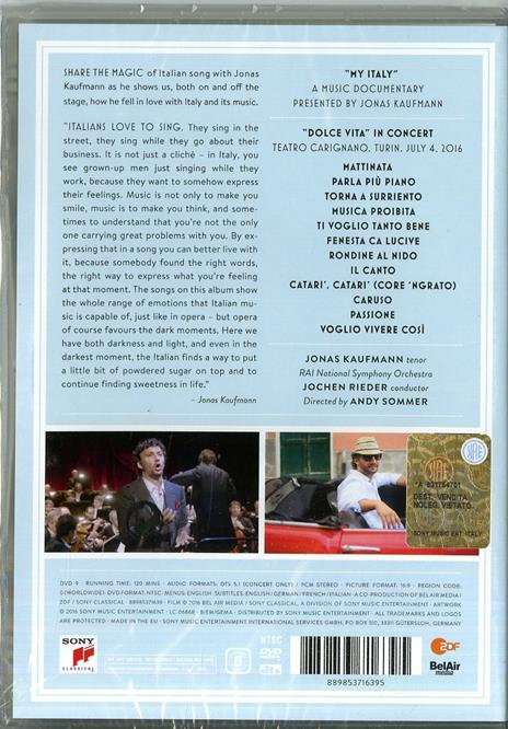 Jonas Kaufmann. Dolce vita (DVD) - DVD di Jonas Kaufmann - 2