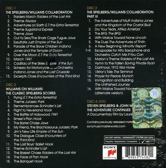 Spielberg-Williams. The Adventure Continues (Colonna sonora) - CD Audio + DVD di John Williams - 2