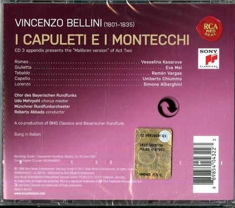 I Capuleti e i Montecchi - CD Audio di Vincenzo Bellini,Vesselina Kasarova,Eva Mei,Claudio Abbado,Radio Symphony Orchestra Monaco - 2