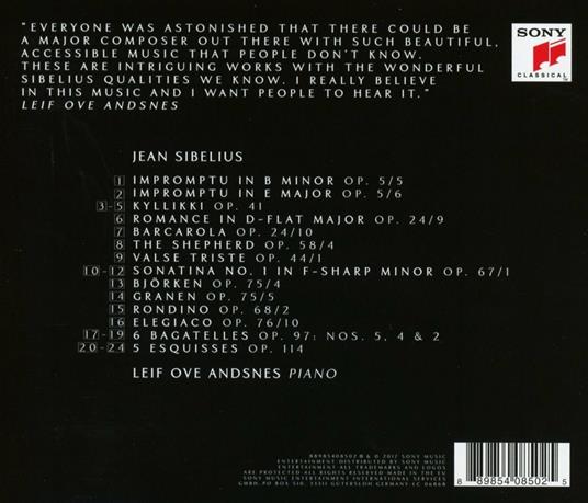 Musica per pianoforte - CD Audio di Jean Sibelius,Leif Ove Andsnes - 2