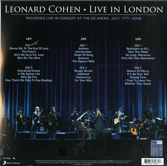 Live in London - Vinile LP di Leonard Cohen - 2