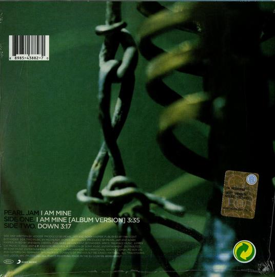 I Am Mine - Down - Vinile 7'' di Pearl Jam - 2