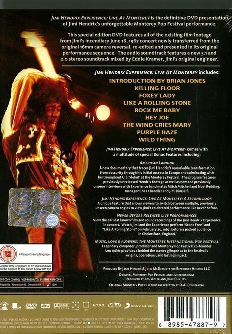 American Landing. Jimi Hendrix Experience Live at Monterey (DVD) - DVD di Jimi Hendrix - 2