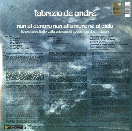 Non al denaro, non all'amore, né al cielo - Vinile LP di Fabrizio De André - 2