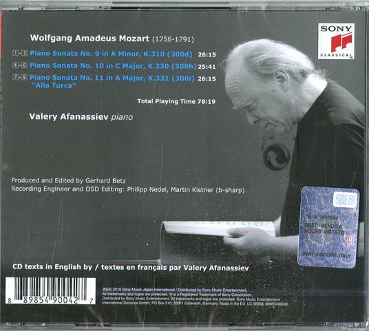 Valery Afanassiev suona Mozart - CD Audio di Wolfgang Amadeus Mozart,Valery Afanassiev - 2