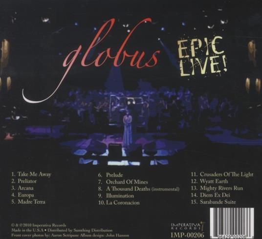 Epic Live - CD Audio di Globus - 2