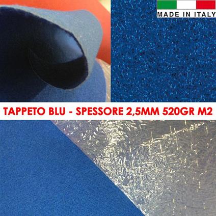 Tappeto Passatoia Magic Blu Con Pellicola Protettiva 1x25mq Battesimo Nuziale Scale Cerimonia