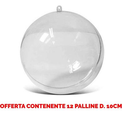 Offerta 12 Palline In Plexiglass Divisibile Ø10Cm Addobbi Decoro Albero Natale